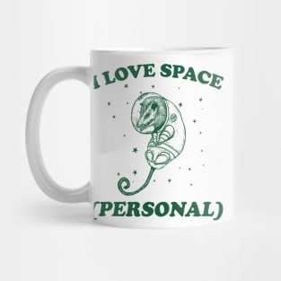 i love space ( personal ) - Retro Cartoon T Shirt, Possum Meme Mug